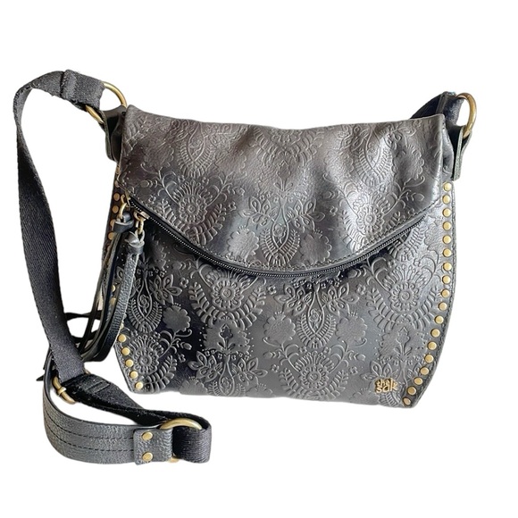 The Sak Bags The Sak Silverlake Black Leather Floral Embossed Boho